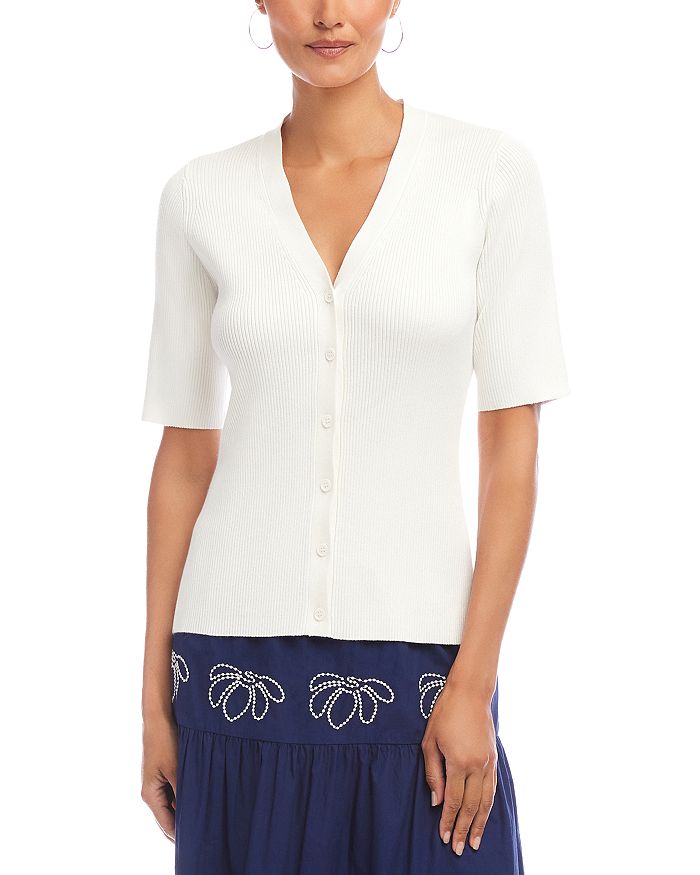 Короткий кардиган с ребристой вязкой Karen Kane, слоновая кость/кремовый
Короткий кардиган с ребристой вязкой Karen Kane, слоновая кость/кремовый