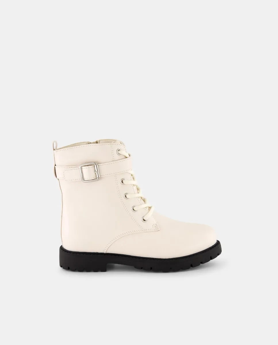 Ботинки в стиле милитари для девочки с декоративной пряжкой Kids El Corte Inglés, экрю
Ботинки в стиле милитари для девочки с декоративной пряжкой Kids El Corte Inglés, экрю