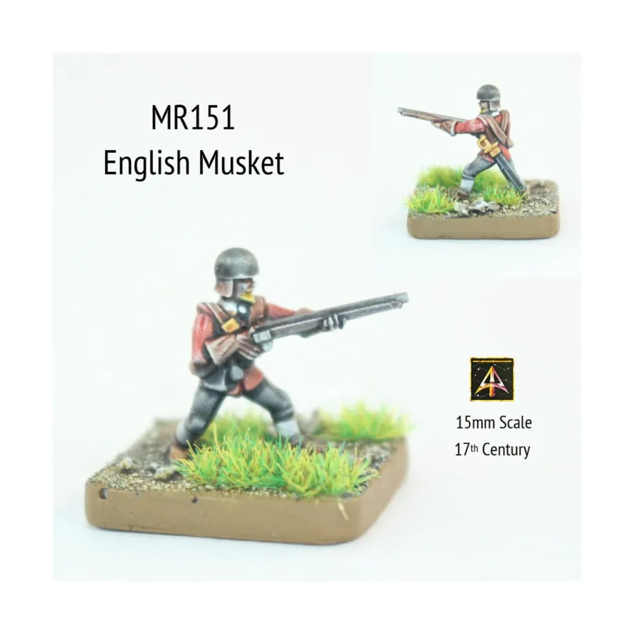 Английский мушкет с горшечным шлемом, Altuos Historical Miniatures - The 17th Century (15mm)
Английский мушкет с горшечным шлемом, Altuos Historical Miniatures - The 17th Century (15mm)