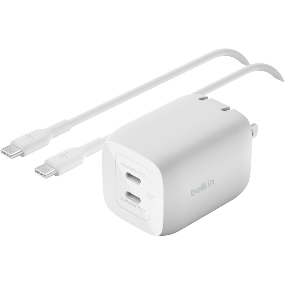 Зарядное устройство Belkin BoostCharge Pro 65W Dual USB-C GaN Wall WCH013DQ2MWH-B6
Зарядное устройство Belkin BoostCharge Pro 65W Dual USB-C GaN Wall WCH013DQ2MWH-B6
