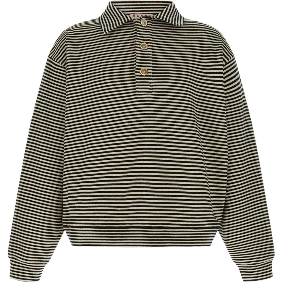 Полосатый хлопковый свитшот MARNI, черный
Полосатый хлопковый свитшот MARNI, черный