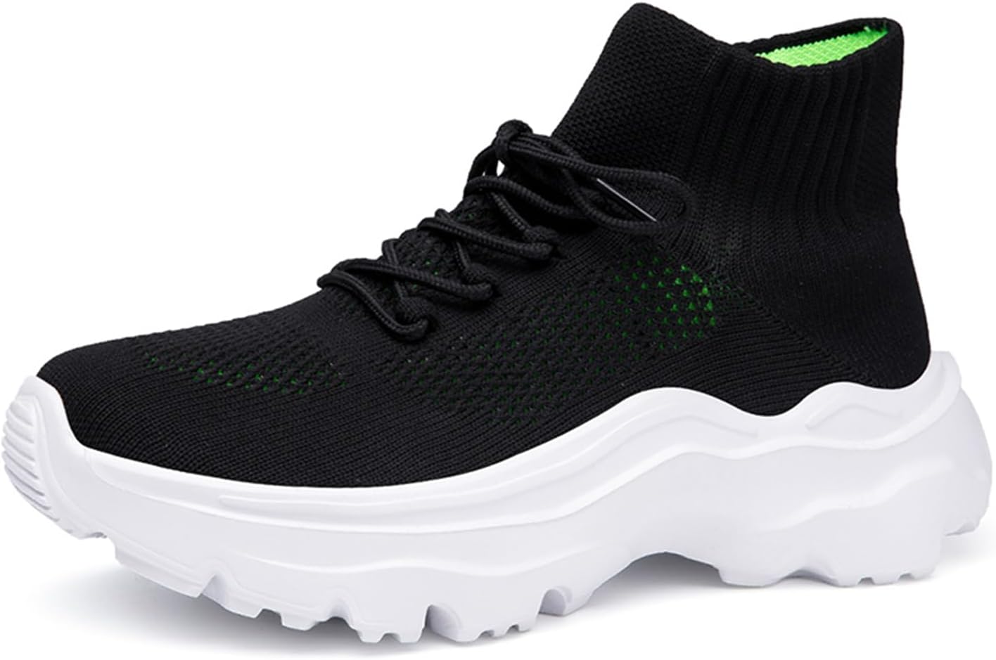 Кроссовки LLTMALL для женщин и мужчин с толстой подошвой, высокие, с шнуровкой, легкие, из сетчатого материала для бега, черный/зеленый
Кроссовки LLTMALL для женщин и мужчин с толстой подошвой, высокие, с шнуровкой, легкие, из сетчатого материала для бега, черный/зеленый