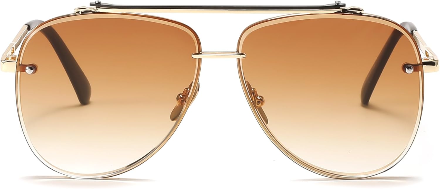 Солнцезащитные очки-авиаторы FEISEDY большого размера для мужчин и женщин, винтажные солнцезащитные очки в металлической оправе с градиентным переходом цвета, артикул B0105, Gold Frame/Gradient Brown Lens
Солнцезащитные очки-авиаторы FEISEDY большого размера для мужчин и женщин, винтажные солнцезащитные очки в металлической оправе с градиентным переходом цвета, артикул B0105, Gold Frame/Gradient Brown Lens
