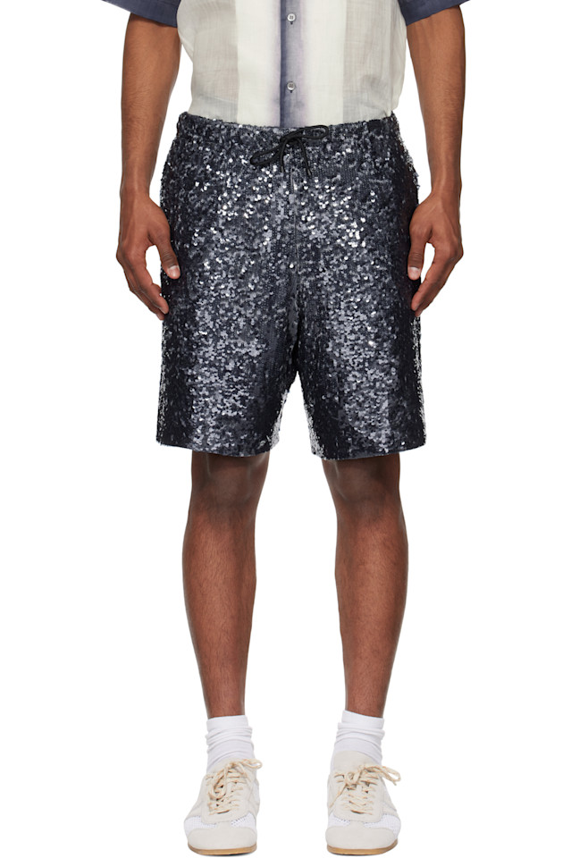 Шорты с пайетками Dries Van Noten, синий
Шорты с пайетками Dries Van Noten, синий