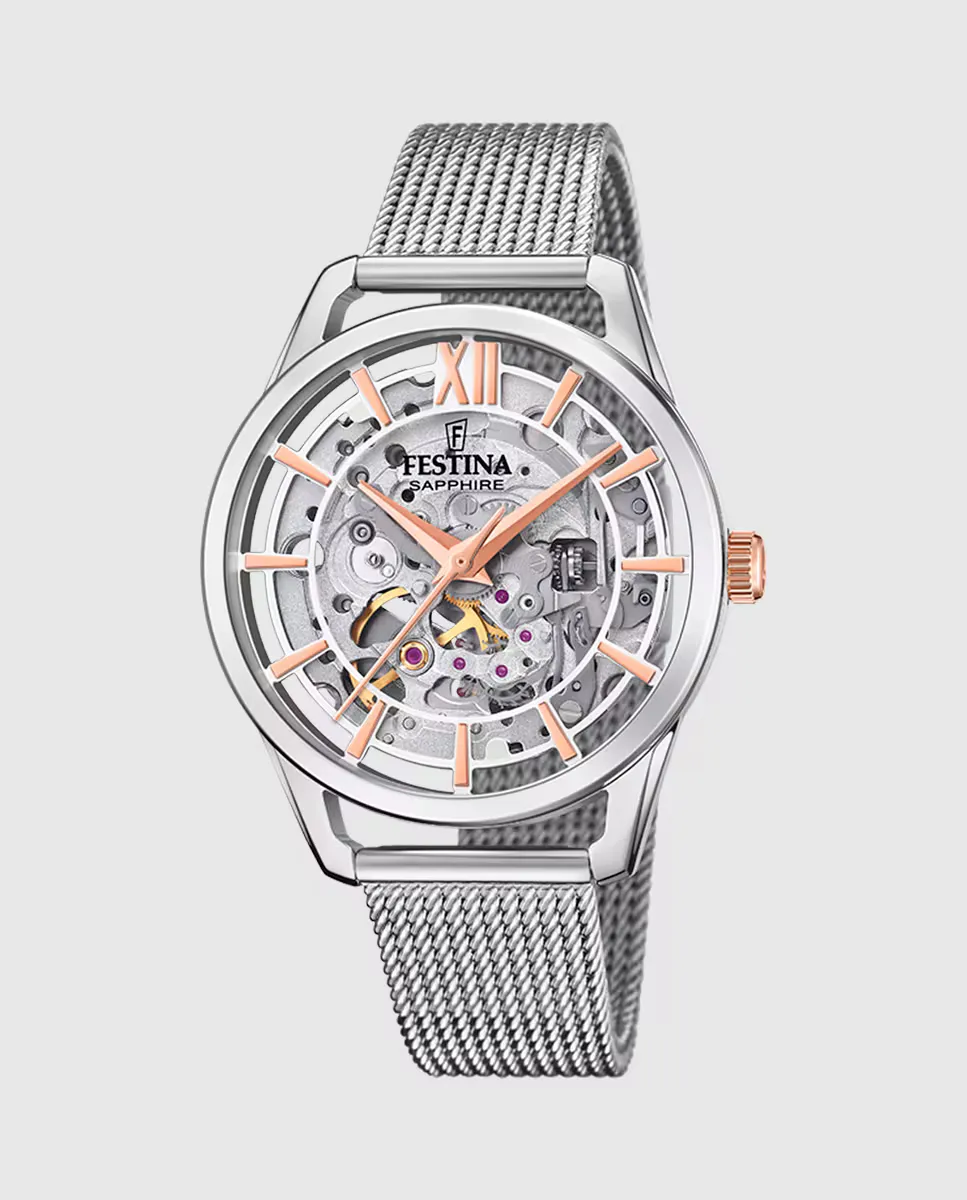 Женские часы F20627/1 Автоматические серебристая сталь Festina, серебрянный
Женские часы F20627/1 Автоматические серебристая сталь Festina, серебрянный