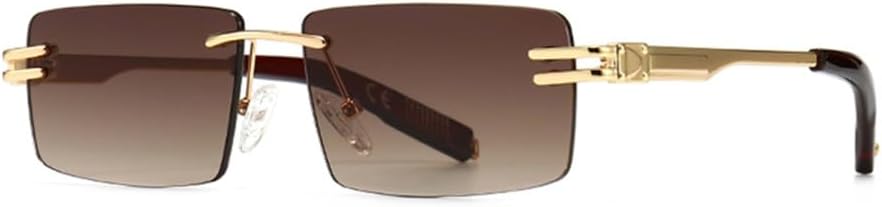 Ретро прямоугольные солнцезащитные очки без оправы, мужские металлические, женские солнцезащитные очки, мужские без оправы, защита от ультрафиолета UV400 LANGSER, Gold With Brown
Ретро прямоугольные солнцезащитные очки без оправы, мужские металлические, женские солнцезащитные очки, мужские без оправы, защита от ультрафиолета UV400 LANGSER, Gold With Brown
