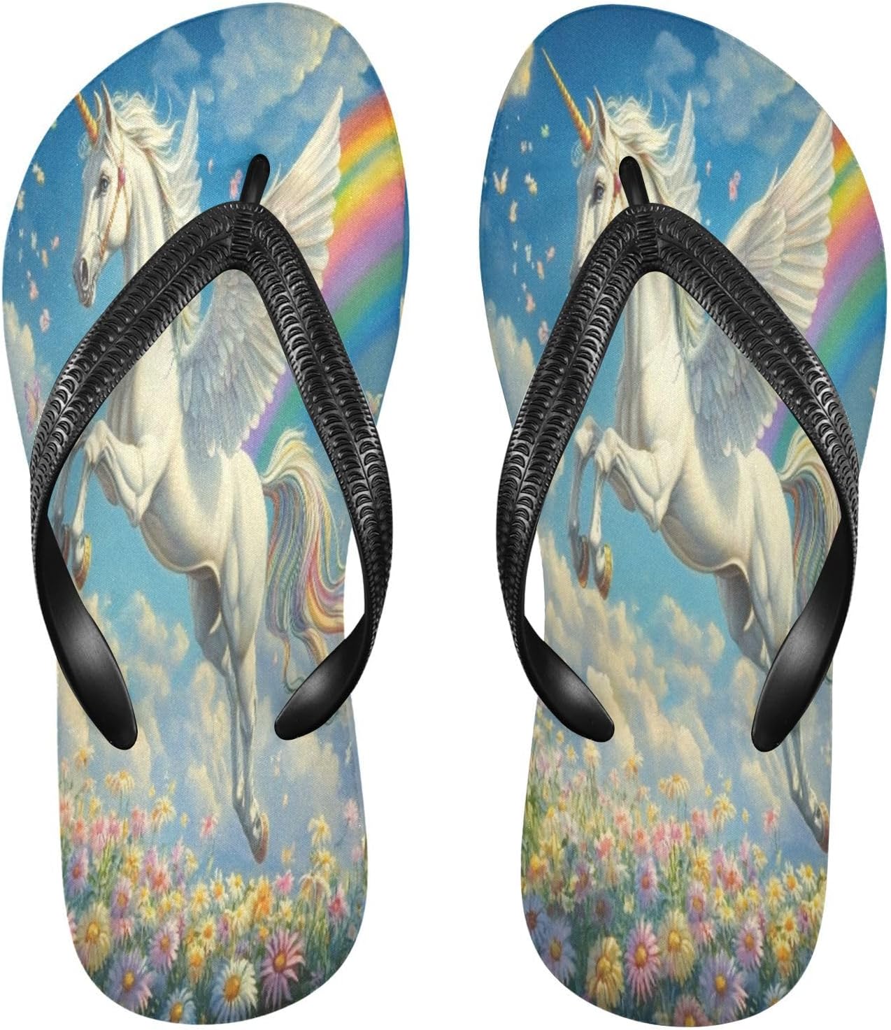 Женские и мужские пляжные шлепанцы с единорогом и радужным принтом, голубые, резиновые, нескользящие летние тапочки для душа и прогулок Sinestour
Женские и мужские пляжные шлепанцы с единорогом и радужным принтом, голубые, резиновые, нескользящие летние тапочки для душа и прогулок Sinestour