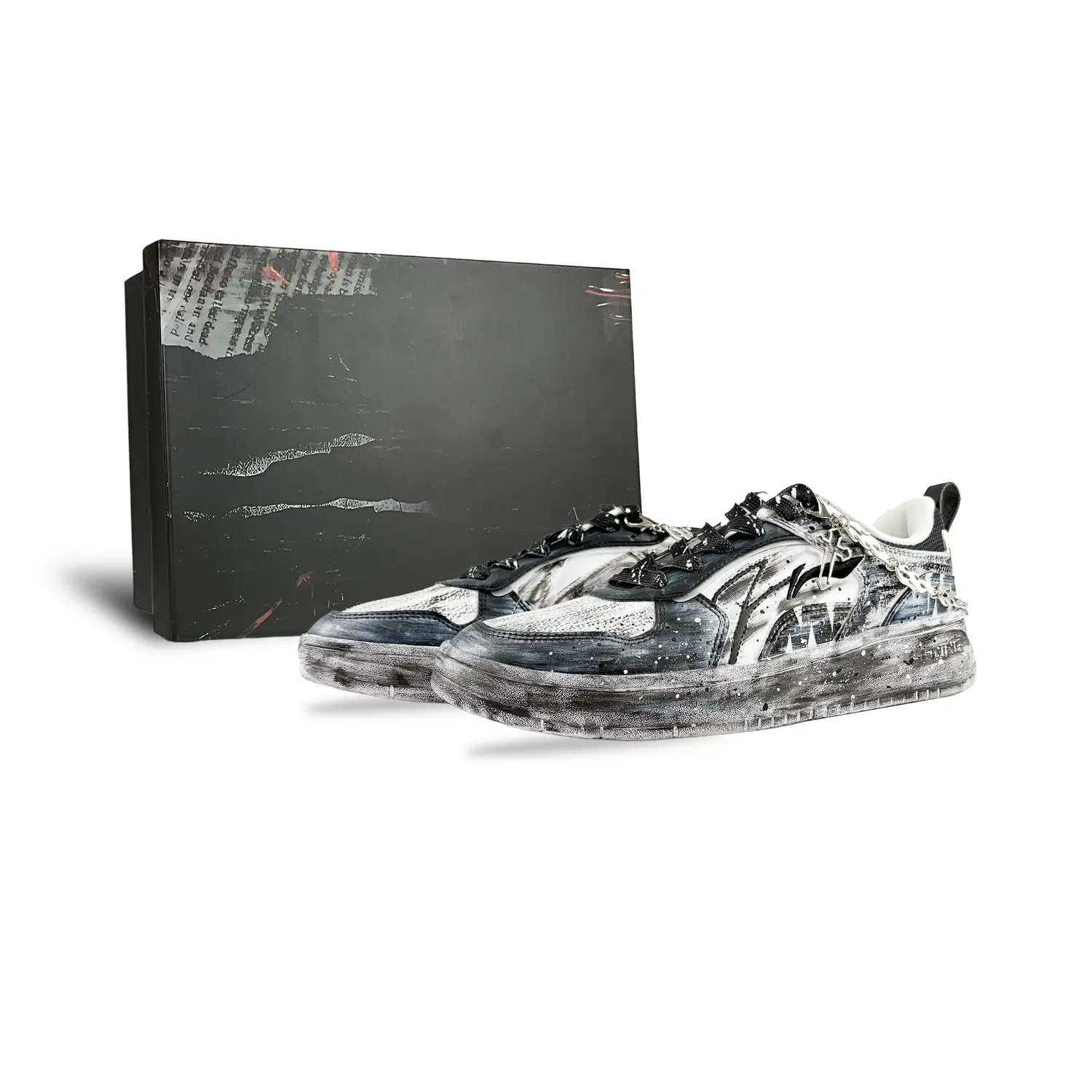 LINING ЛиНинг Спайк Йирс Антискользящие и износостойкие кроссовки для скейтбординга мужские черно-белые (черно-белые, коробка "Темная ночь"), цвет Black White (Dark Night Box)
LINING ЛиНинг Спайк Йирс Антискользящие и износостойкие кроссовки для скейтбординга мужские черно-белые (черно-белые, коробка "Темная ночь"), цвет Black White (Dark Night Box)