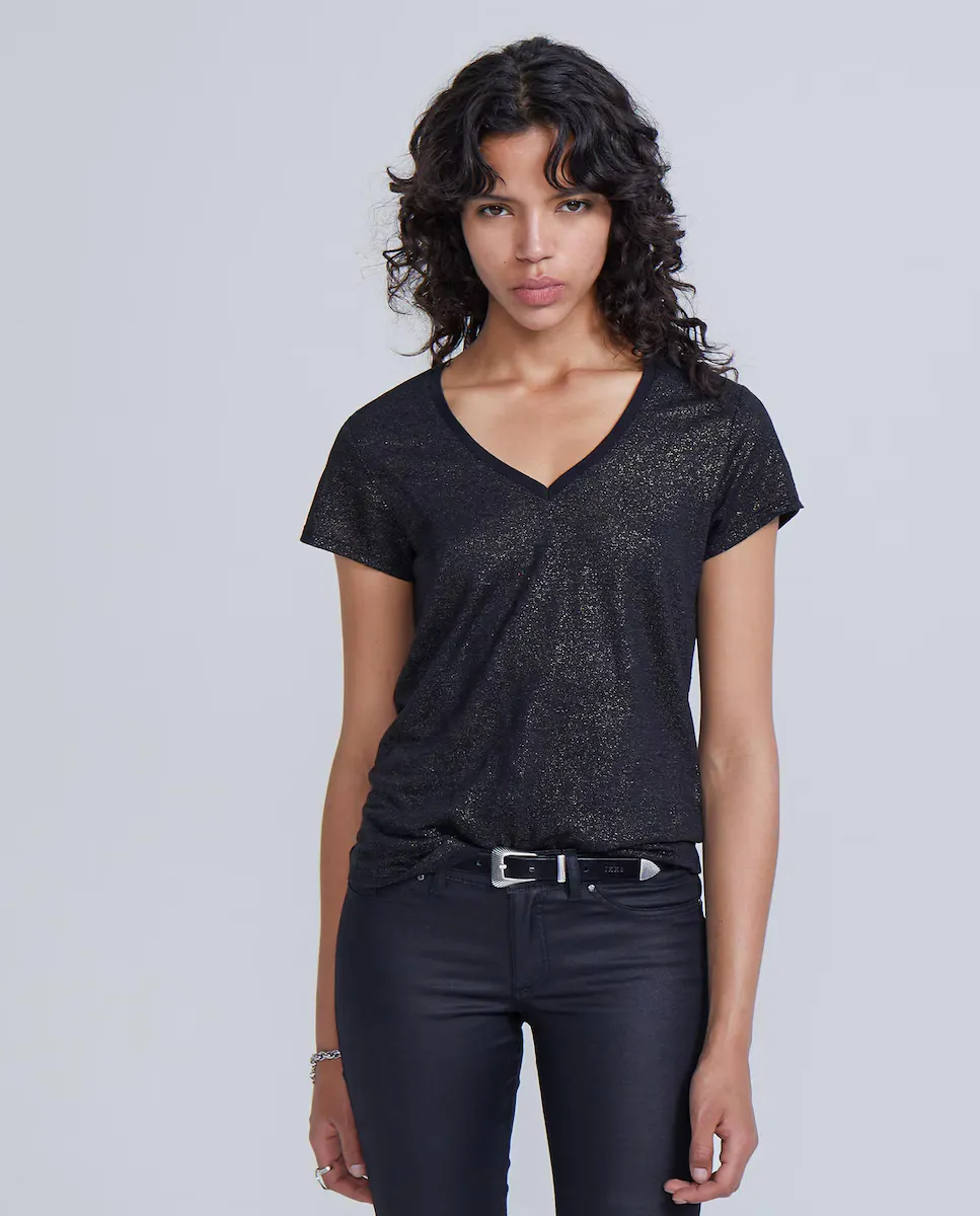 Льняная женская футболка с коротким рукавом IKKS, черный
Льняная женская футболка с коротким рукавом IKKS, черный