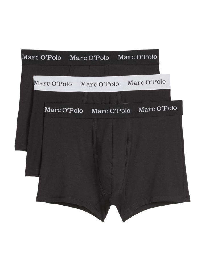 Marc O'Polo Боксеры Boxer Essentials в двух вариантах черного цвета и одном варианте черно-белой эластичной резинки
Marc O'Polo Боксеры Boxer Essentials в двух вариантах черного цвета и одном варианте черно-белой эластичной резинки