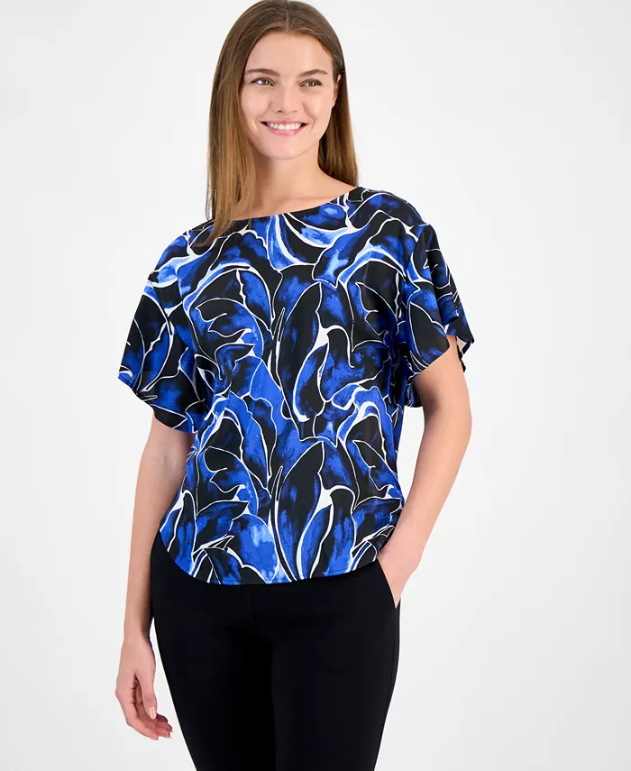 Женская блузка с принтом, с расклешенными рукавами и лодочкой Anne Klein, синий
Женская блузка с принтом, с расклешенными рукавами и лодочкой Anne Klein, синий