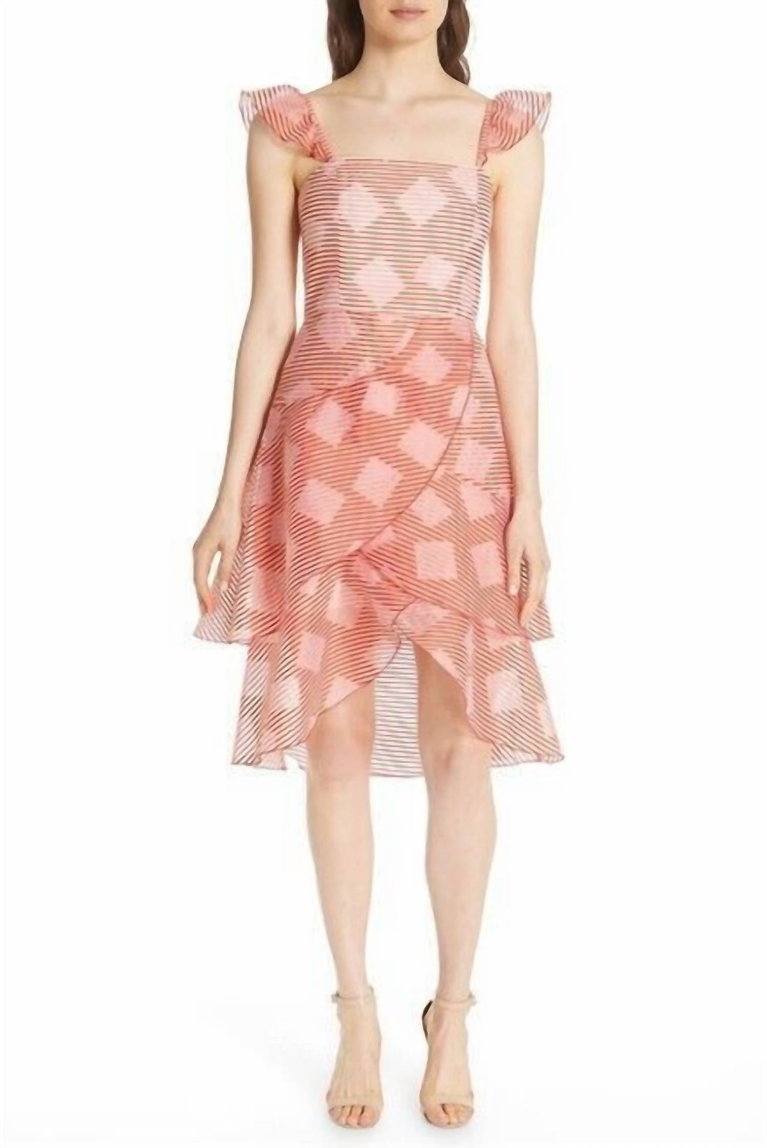 Платье миди Azura Waterfall Ruffle в розовом, золотом и красном цветах alice + olivia
Платье миди Azura Waterfall Ruffle в розовом, золотом и красном цветах alice + olivia