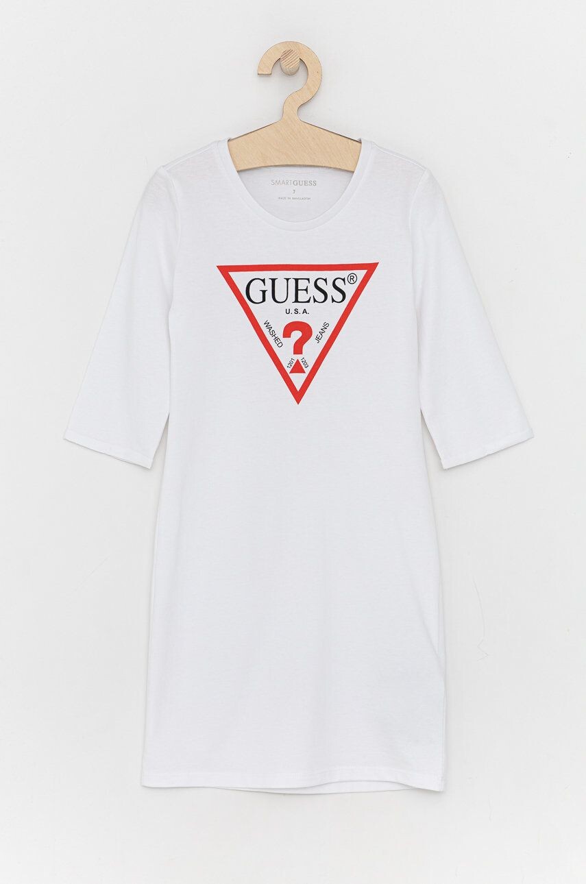 Платье Guess из хлопка для девочки, белый
Платье Guess из хлопка для девочки, белый