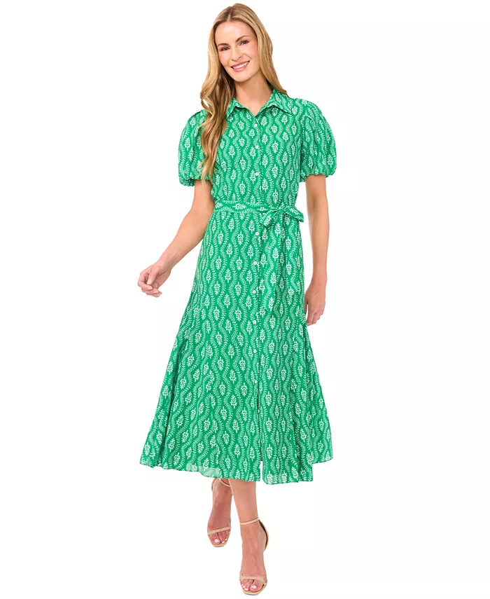 Женское платье-рубашка миди с запахом и поясом CeCe, зеленый
Женское платье-рубашка миди с запахом и поясом CeCe, зеленый