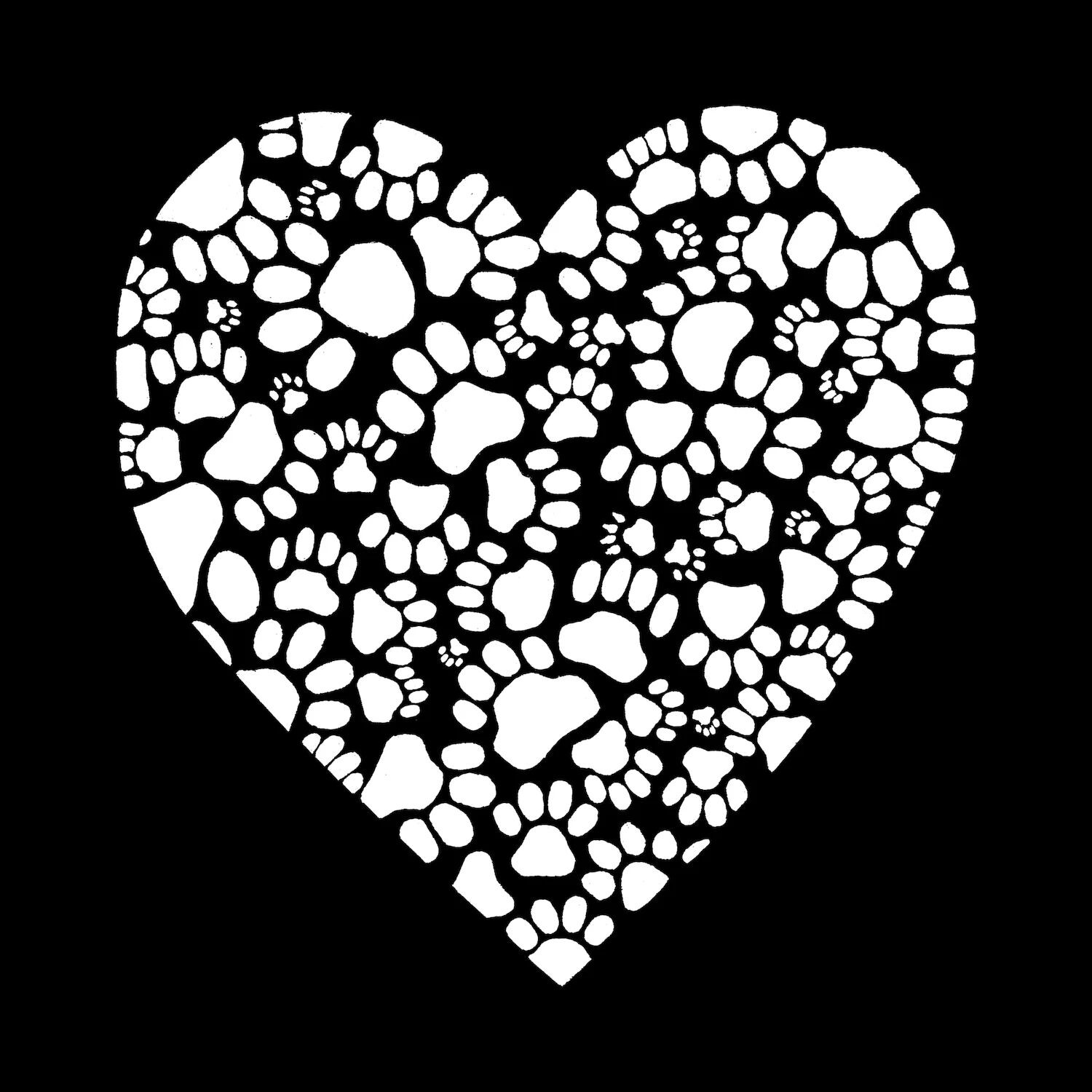 Paw Prints Heart — мужская футболка с рисунком Word Art LA Pop Art, черный
Paw Prints Heart — мужская футболка с рисунком Word Art LA Pop Art, черный
