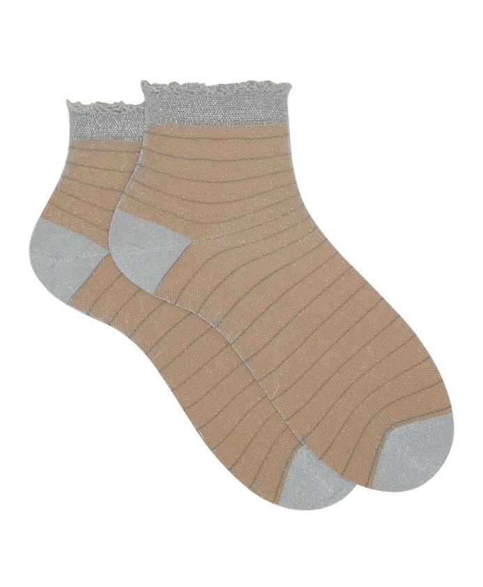 Серые ультракороткие женские носки с прозрачными вставками и горизонтальными полосками Gallo, мультиколор
Серые ультракороткие женские носки с прозрачными вставками и горизонтальными полосками Gallo, мультиколор