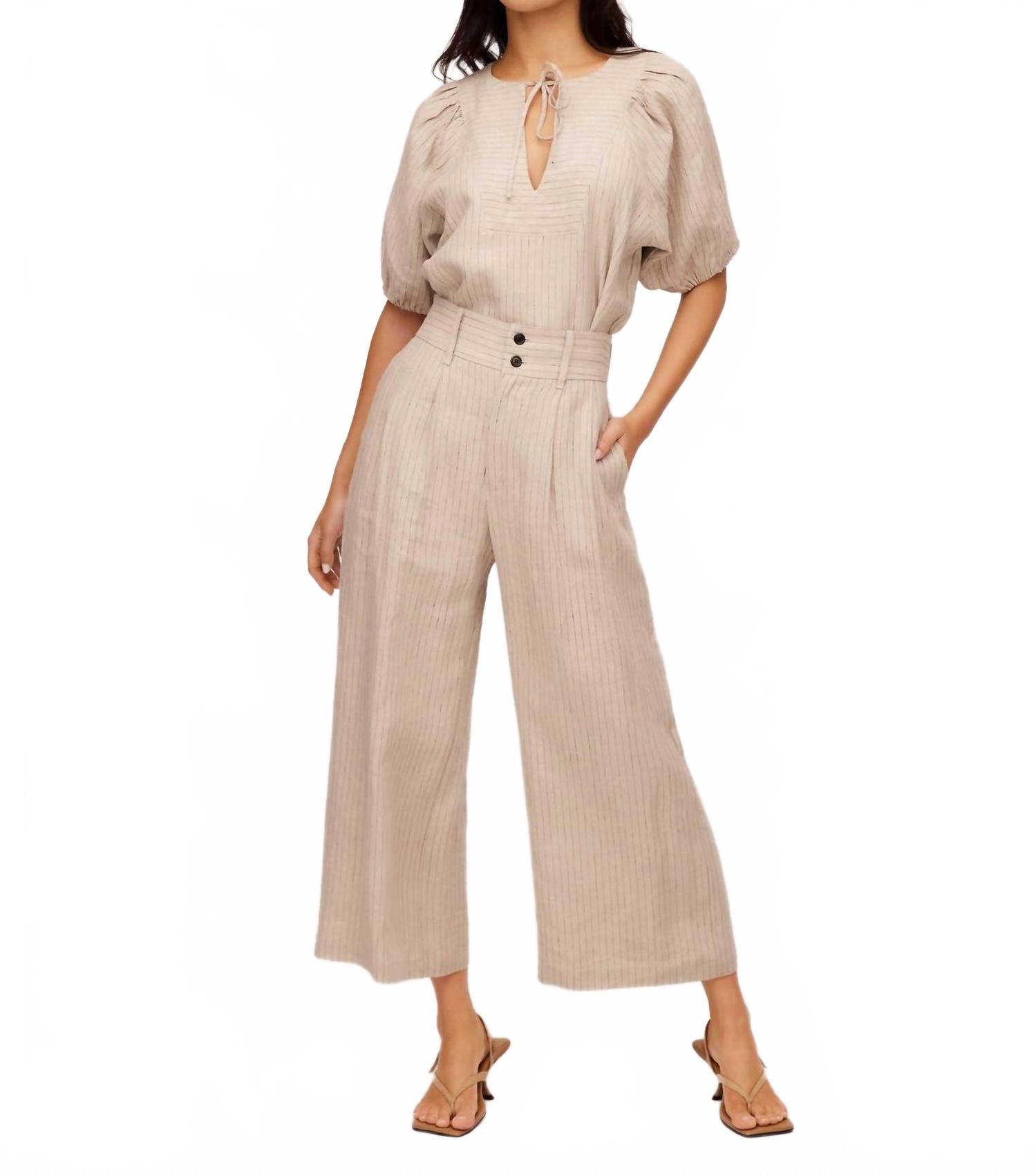 Широкие брюки Sadie в полоску коричневого цвета Fifteen Twenty
Широкие брюки Sadie в полоску коричневого цвета Fifteen Twenty