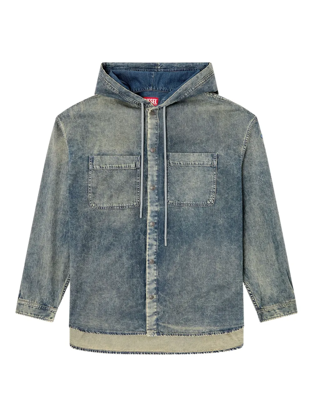 Джинсовая рубашка с капюшоном DIESEL, синий
Джинсовая рубашка с капюшоном DIESEL, синий