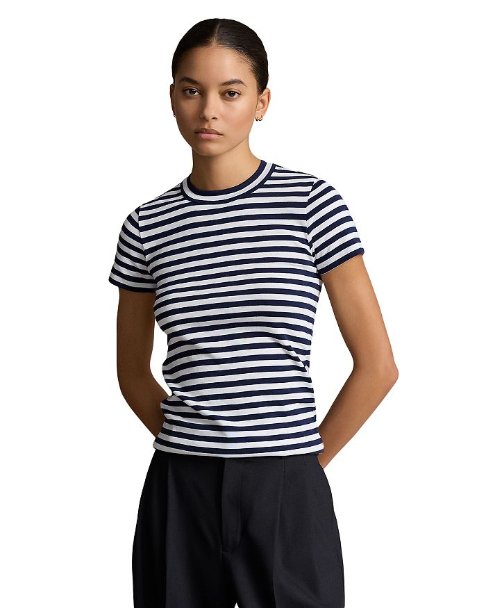 Футболка из хлопка с круглым вырезом и полосатым узором в рубчик Ralph Lauren, мультиколор
Футболка из хлопка с круглым вырезом и полосатым узором в рубчик Ralph Lauren, мультиколор