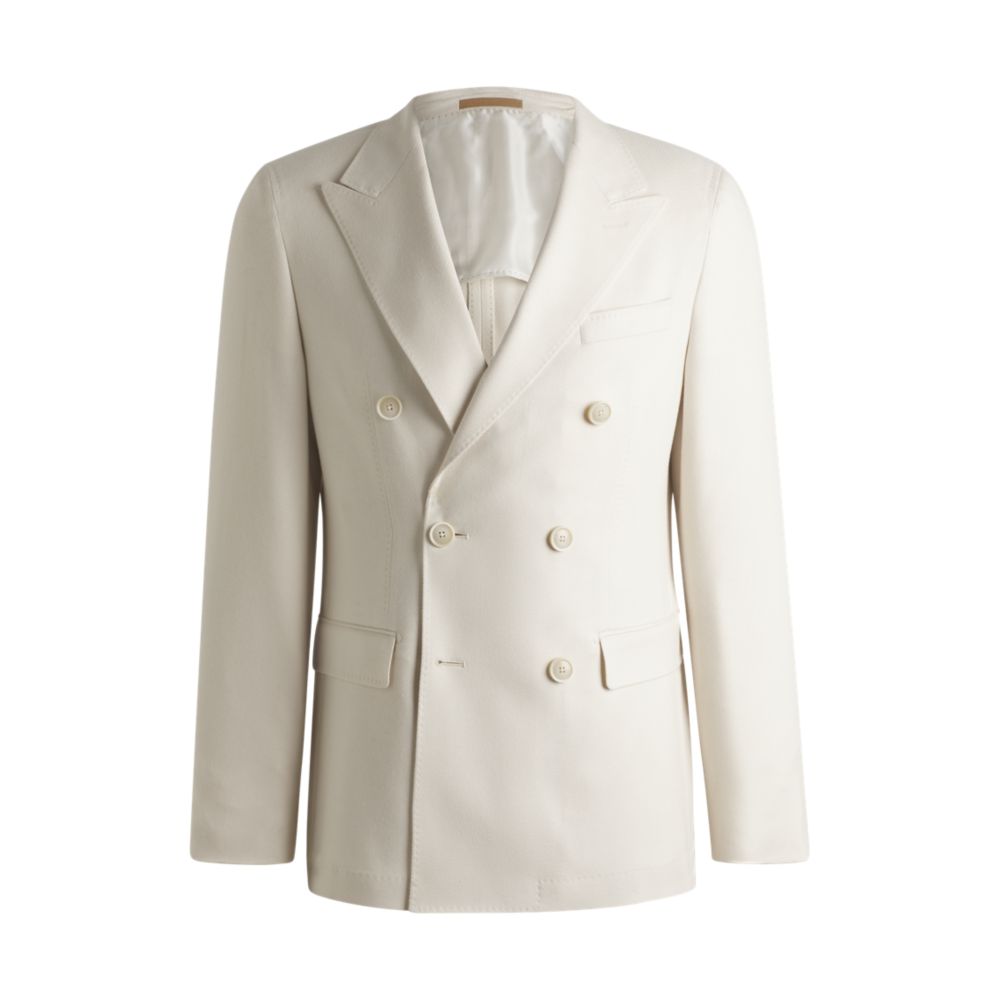 Приталенный блейзер из узорчатого шелка и кашемира BOSS, белый
Приталенный блейзер из узорчатого шелка и кашемира BOSS, белый