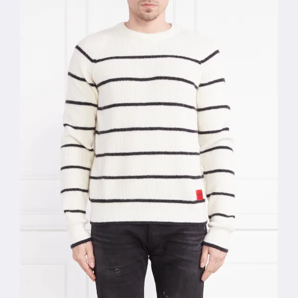 Шерстяной свитер стандартного кроя Stom Hugo, бежевый
Шерстяной свитер стандартного кроя Stom Hugo, бежевый