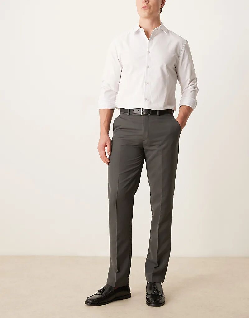 Элегантные облегающие брюки темно-серого цвета ASOS DESIGN
Элегантные облегающие брюки темно-серого цвета ASOS DESIGN