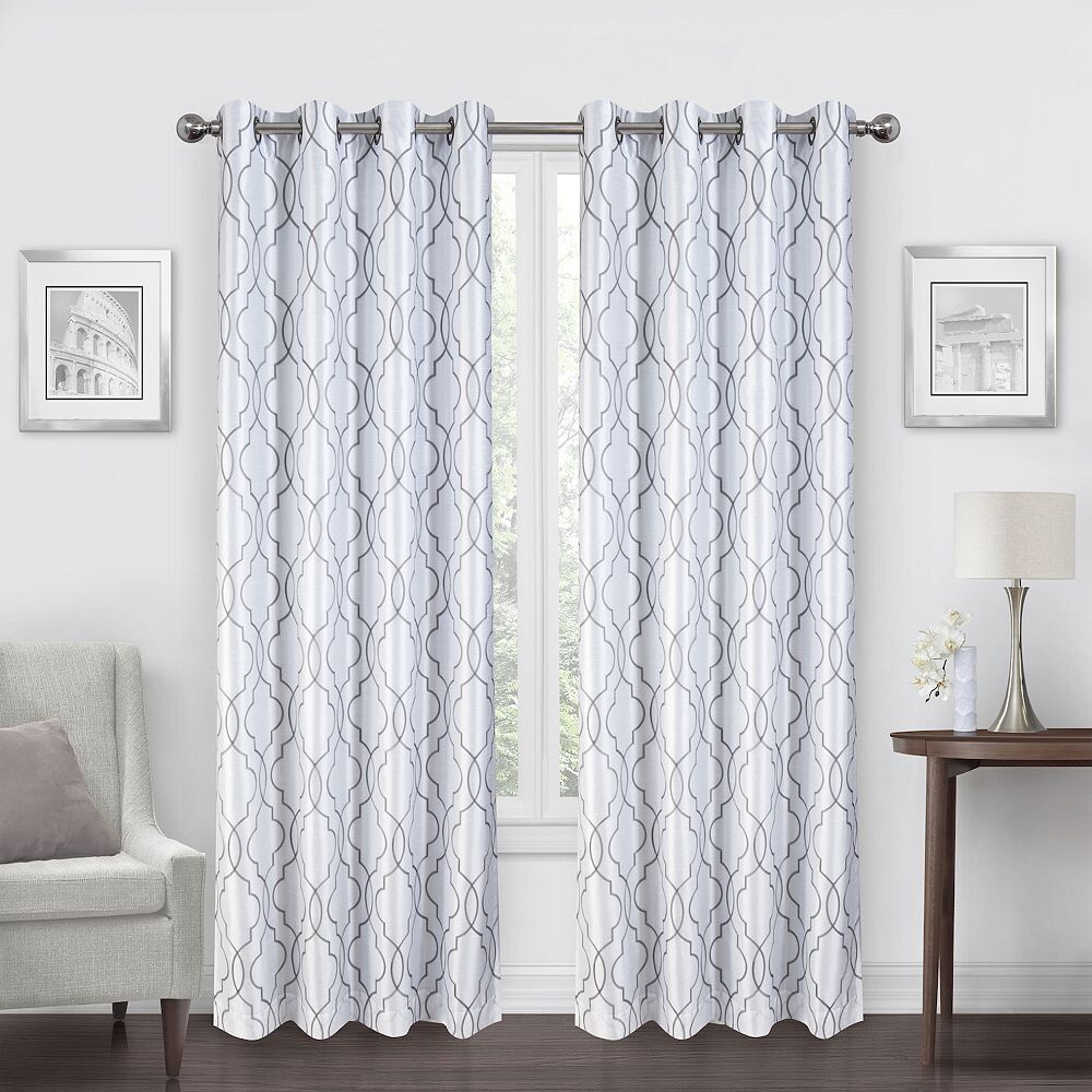 Regal Home 2 оконные занавески из искусственного шелка с вышивкой, цвет White Gray
Regal Home 2 оконные занавески из искусственного шелка с вышивкой, цвет White Gray