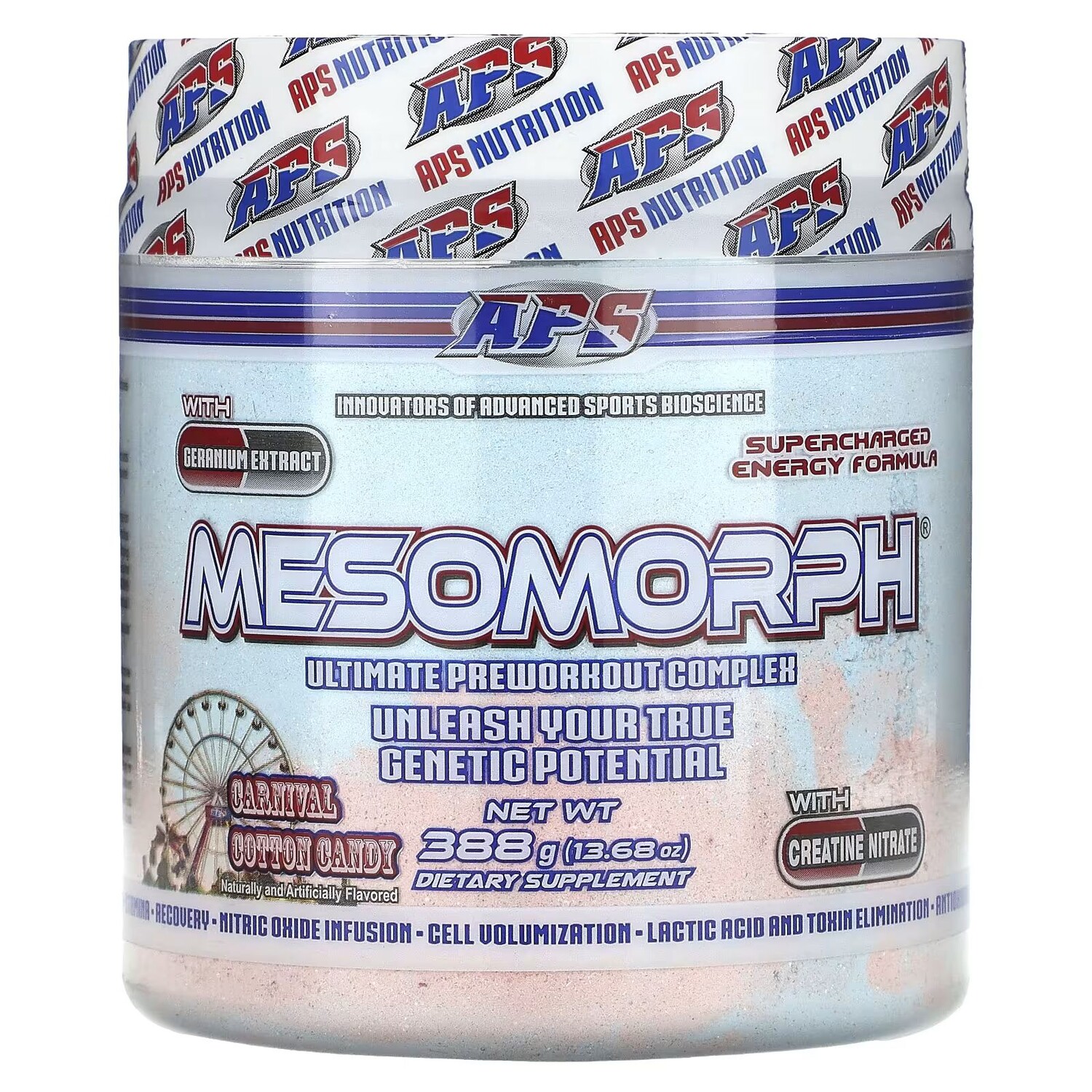 Mesomorph, Сладкая вата Carnival, 13,68 унции (388 г) Aps
Mesomorph, Сладкая вата Carnival, 13,68 унции (388 г) Aps