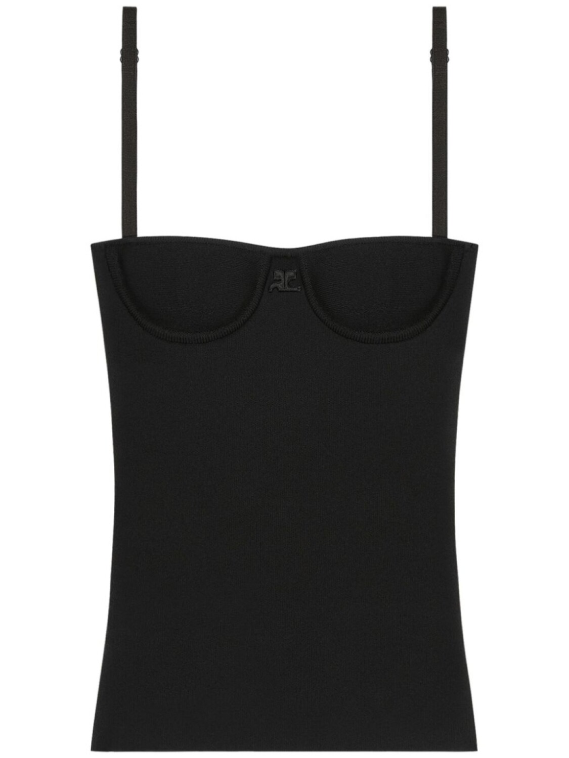 Топ на бретелях Courrèges, черный 
Топ на бретелях Courrèges, черный
