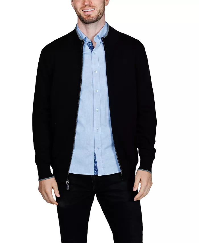 Мужской свитер с тонкой вязкой, молнией до низа и воротником-стойкой Tailorbyrd, черный
Мужской свитер с тонкой вязкой, молнией до низа и воротником-стойкой Tailorbyrd, черный