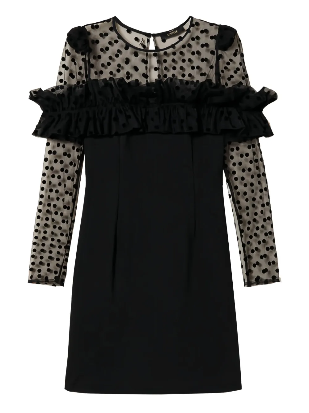 Платье мини в горох с оборками Twinset, черный
Платье мини в горох с оборками Twinset, черный