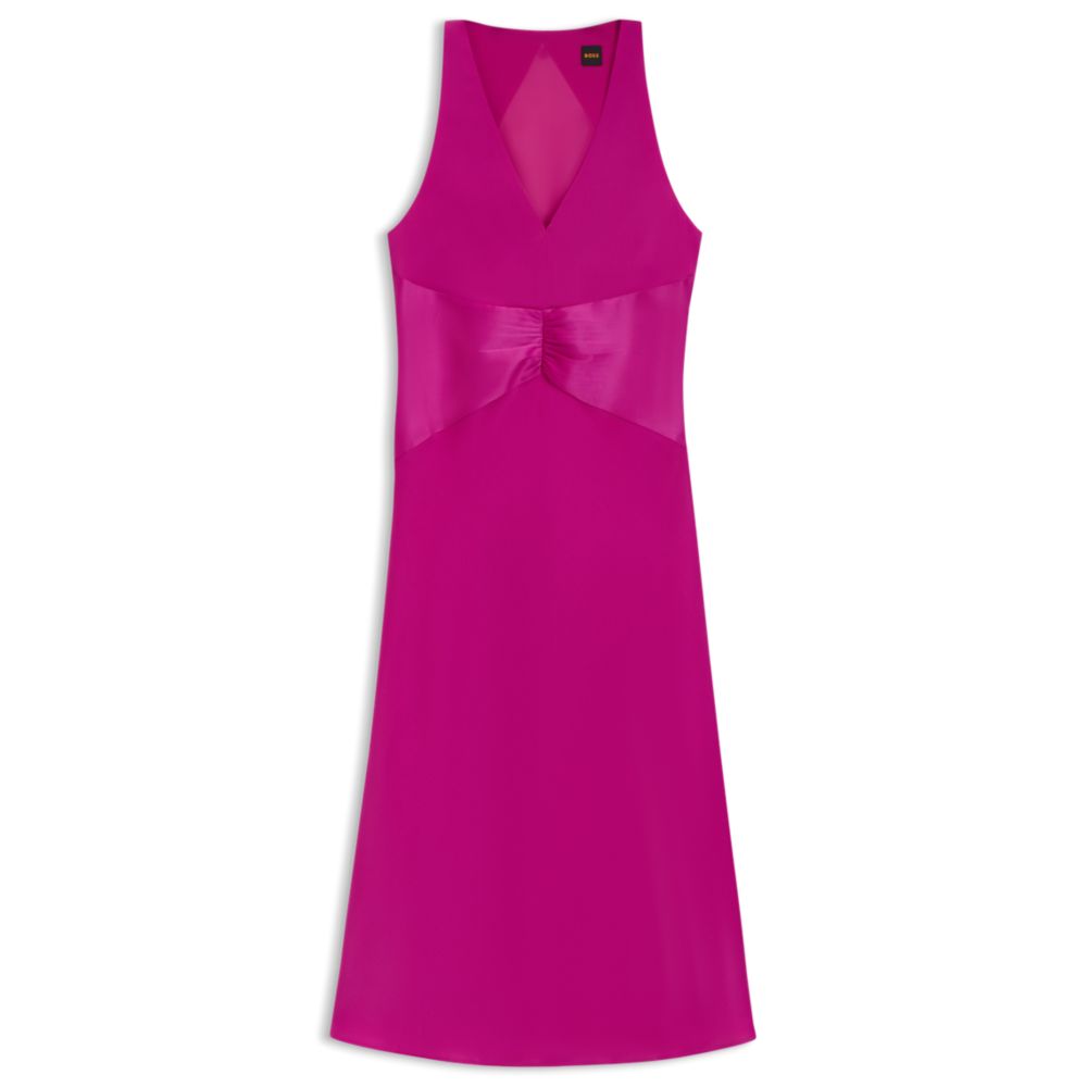 Платье из жатого атласа со сборками на лифе BOSS, темно-розовый
Платье из жатого атласа со сборками на лифе BOSS, темно-розовый