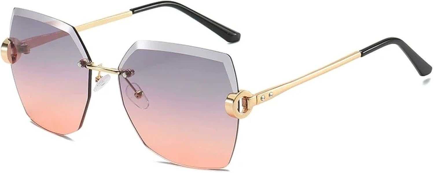 Модные солнцезащитные очки большого размера без оправы из металла для женщин и мужчин, роскошные винтажные летние дорожные солнцезащитные очки с защитой от УФ-излучения UV400 TKKTLLT, Gold Gray Orange
Модные солнцезащитные очки большого размера без оправы из металла для женщин и мужчин, роскошные винтажные летние дорожные солнцезащитные очки с защитой от УФ-излучения UV400 TKKTLLT, Gold Gray Orange