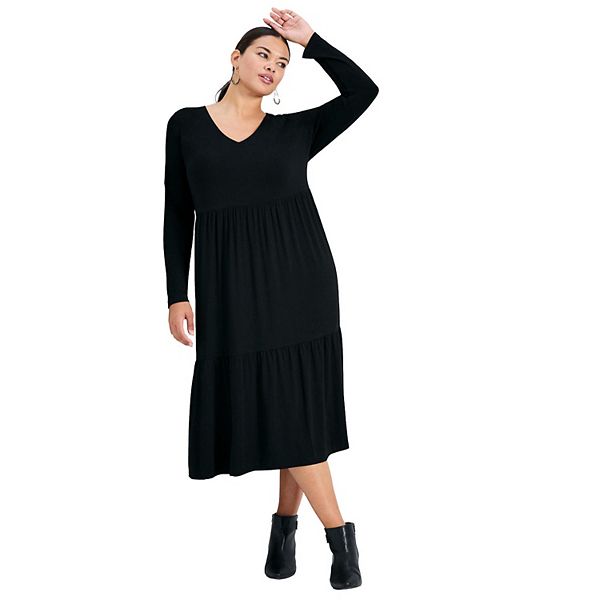Женское платье Nylah из трикотажа с ярусами plus size Avenue, Black
Женское платье Nylah из трикотажа с ярусами plus size Avenue, Black