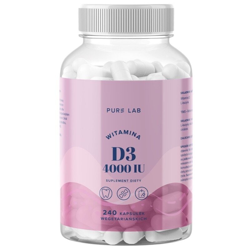 Pure Lab Витамин D3 4000 МЕ, Биологически активная добавка, 240 капсул Inna Marka
Pure Lab Витамин D3 4000 МЕ, Биологически активная добавка, 240 капсул Inna Marka