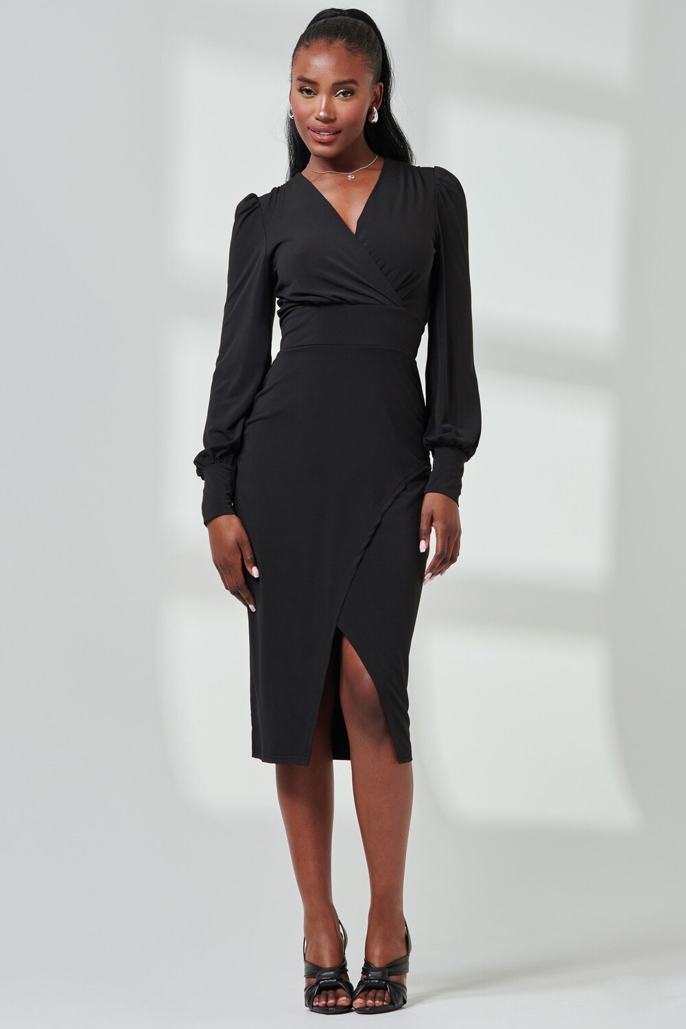 Платье карандаш из джерси с запахом и разрезом Jolie Moi, черный
Платье карандаш из джерси с запахом и разрезом Jolie Moi, черный