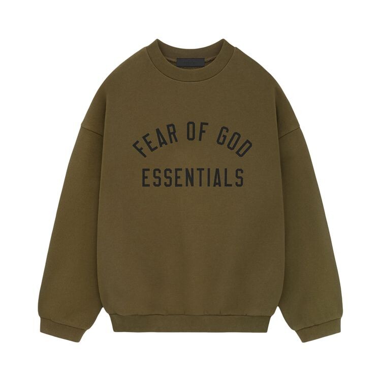 Толстовка Fear of God Essentials Fleece Crewneck Olive, зеленый 
Толстовка Fear of God Essentials Fleece Crewneck Olive, зеленый