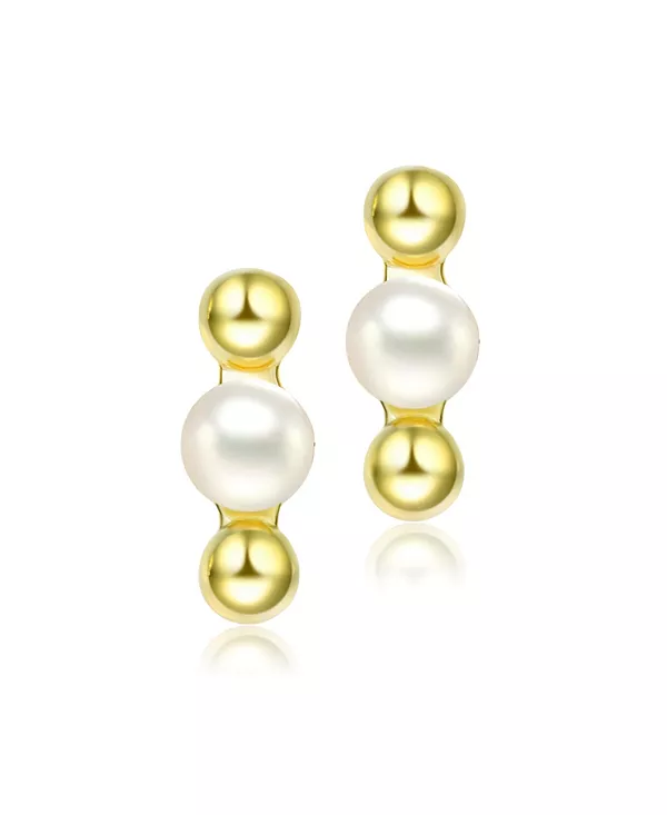 Серьги-Шарики из стерлингового серебра с позолотой и пресноводным жемчугом 5,5 мм Genevive, gold
Серьги-Шарики из стерлингового серебра с позолотой и пресноводным жемчугом 5,5 мм Genevive, gold