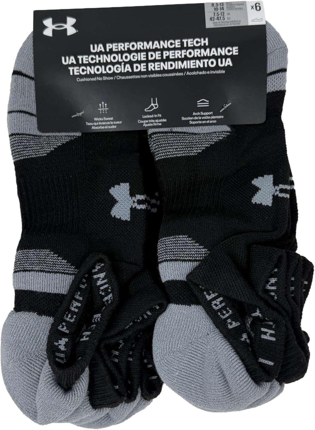 Under Armour мужские носки UA Performance Tech с амортизацией, без видимости в обуви - набор из 6 пар, White
Under Armour мужские носки UA Performance Tech с амортизацией, без видимости в обуви - набор из 6 пар, White