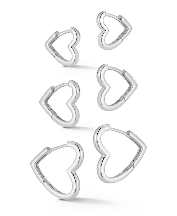 Позолоченные серьги-кольца в форме тройного сердца, комплект из 3 пар Rachel Zoe, silver
Позолоченные серьги-кольца в форме тройного сердца, комплект из 3 пар Rachel Zoe, silver