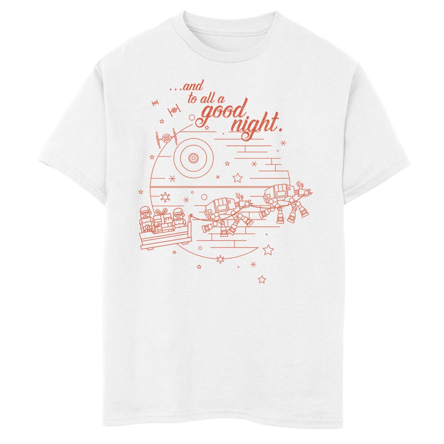 Футболка «Рождественская звезда смерти со звездой смерти» для мальчиков 8–20 лет «И всем спокойной ночи» Licensed Character, белый