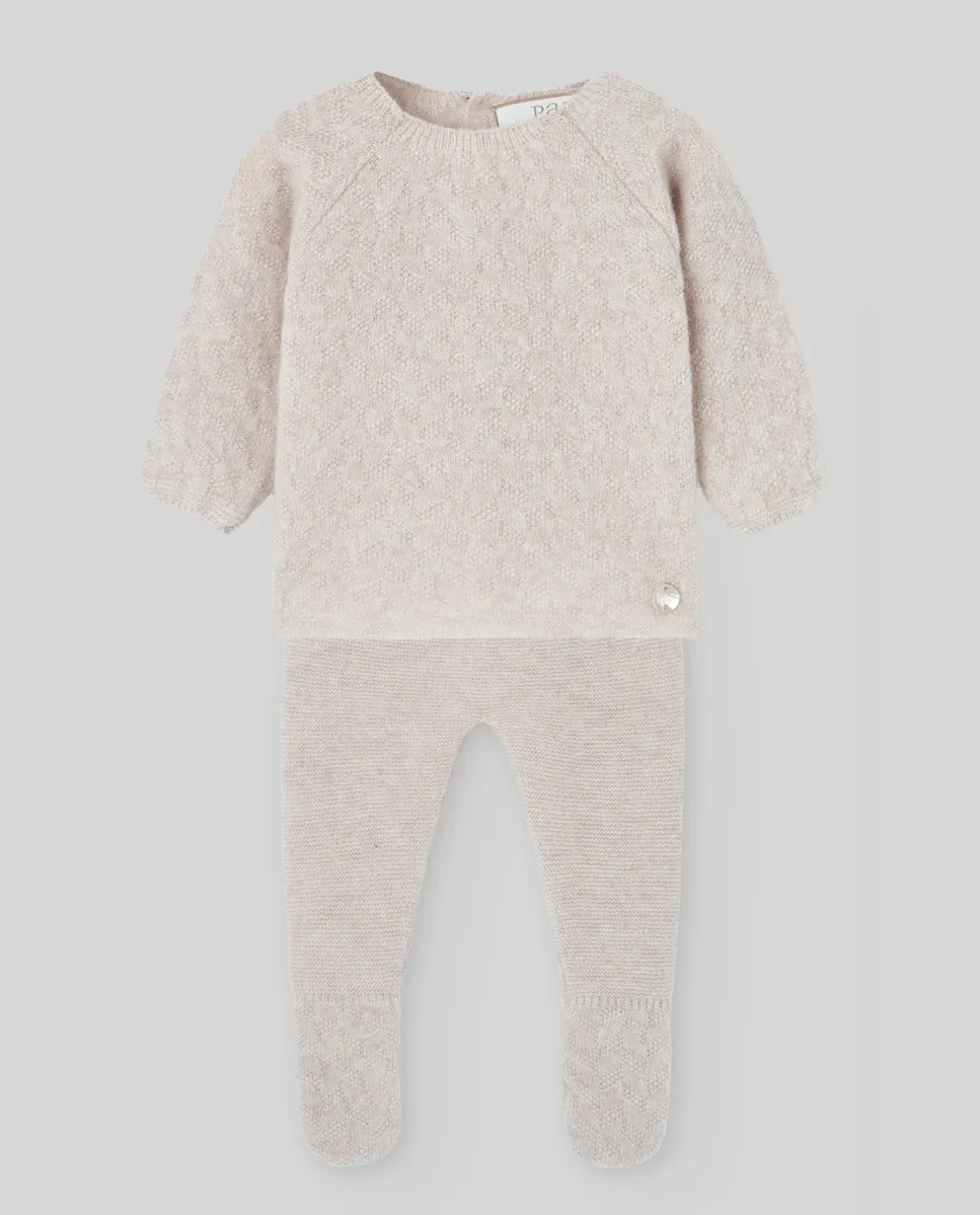 Детский комплект из шерсти и кашемира коллекция Essentia Paz Rodríguez, бежевый 
Детский комплект из шерсти и кашемира коллекция Essentia Paz Rodríguez, бежевый