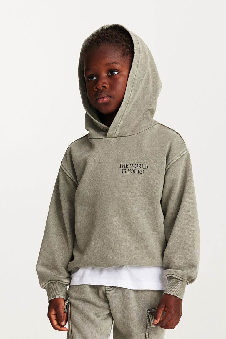 Худи с выстиранным эффектом и принтом H&M, хаки
Худи с выстиранным эффектом и принтом H&M, хаки