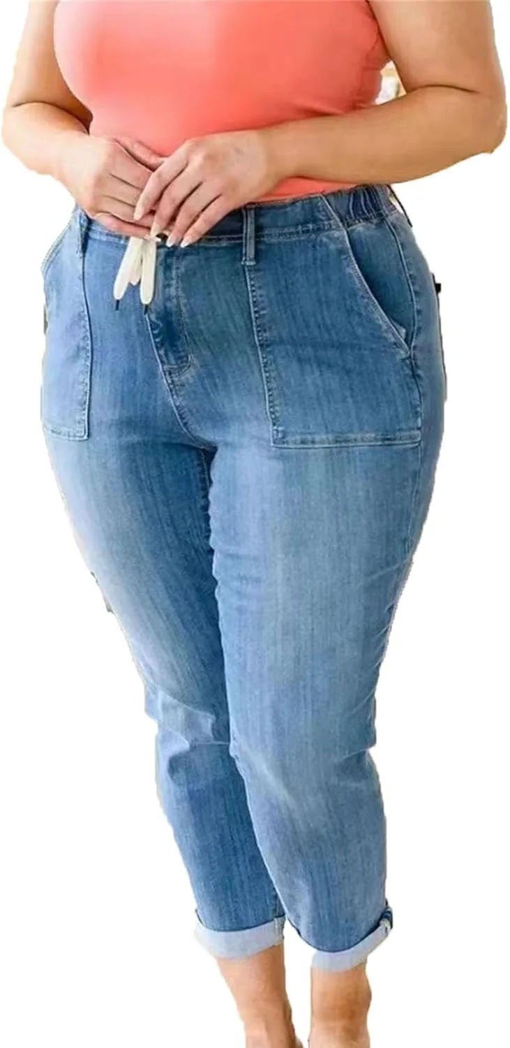 Женские эластичные скинни джинсы с высокой посадкой и завязками
Женские эластичные скинни джинсы с высокой посадкой и завязками