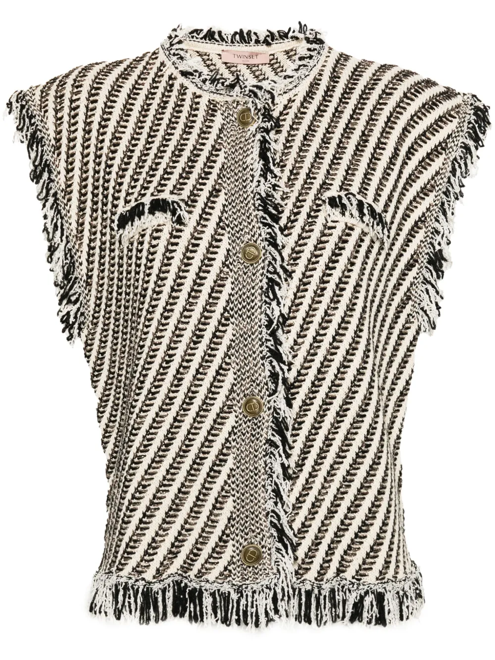 Жаккардовый жилет с бахромой TWINSET, черный
Жаккардовый жилет с бахромой TWINSET, черный