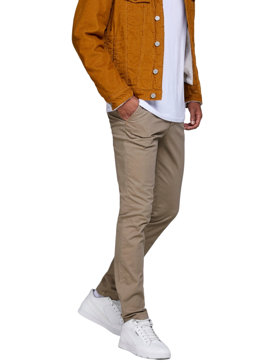 Тканевые брюки Jack & Jones Stoff/Chino JPSTMARCO JJBOWIE slim, бежевый 
Тканевые брюки Jack & Jones Stoff/Chino JPSTMARCO JJBOWIE slim, бежевый