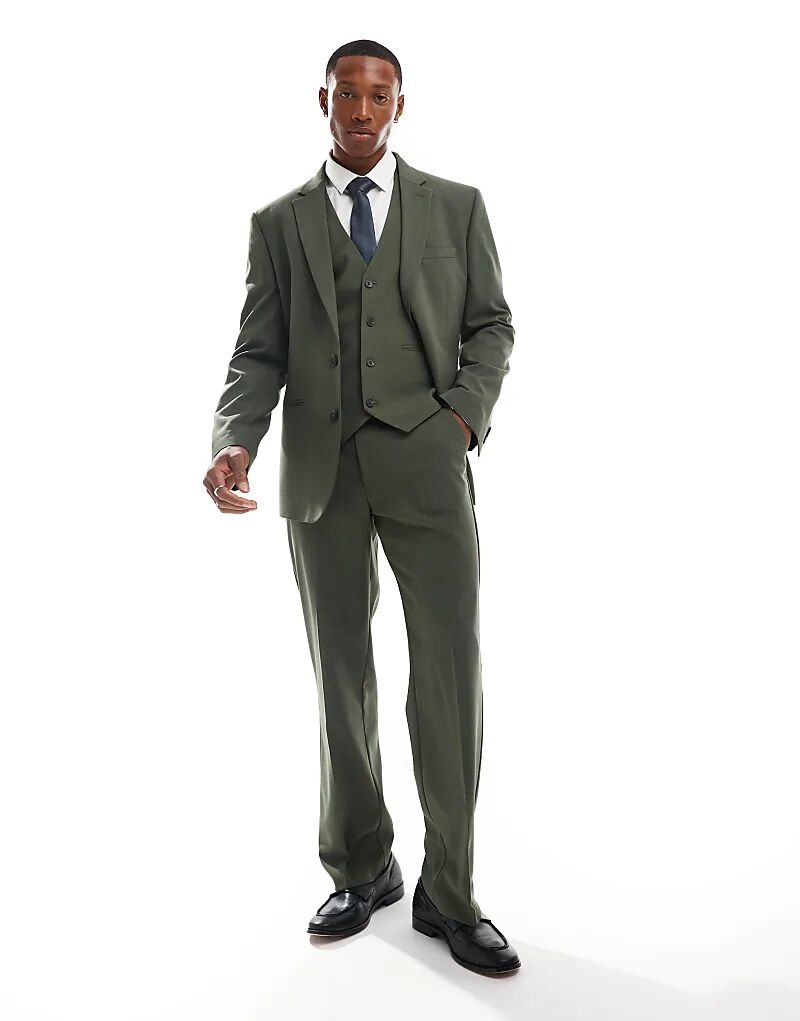 Прямые брюки темно-зеленого цвета ASOS DESIGN
Прямые брюки темно-зеленого цвета ASOS DESIGN