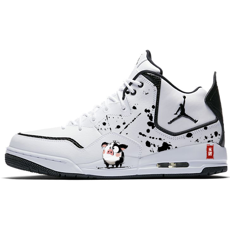 Jordan Баскетбольные кроссовки Courtside 23 Piggy Slip с верхом средней высоты, винтажные, мужские, белые, черные 
Jordan Баскетбольные кроссовки Courtside 23 Piggy Slip с верхом средней высоты, винтажные, мужские, белые, черные