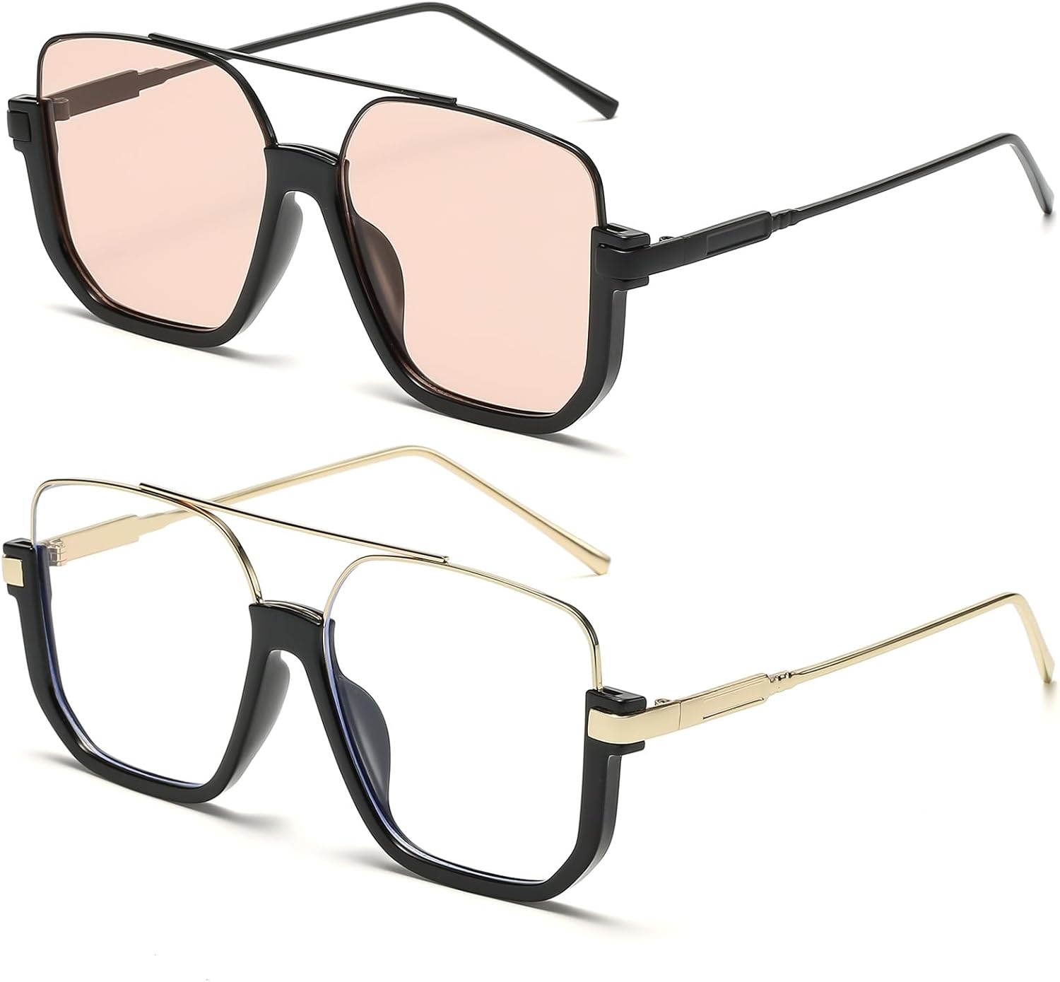 Винтажные квадратные солнцезащитные очки-авиаторы большого размера для женщин и мужчин, полуободковые, в стиле 70-х. Стильные и модные FLJMRAVER, B2* Black / Champagne + Gold / Transparent
Винтажные квадратные солнцезащитные очки-авиаторы большого размера для женщин и мужчин, полуободковые, в стиле 70-х. Стильные и модные FLJMRAVER, B2* Black / Champagne + Gold / Transparent