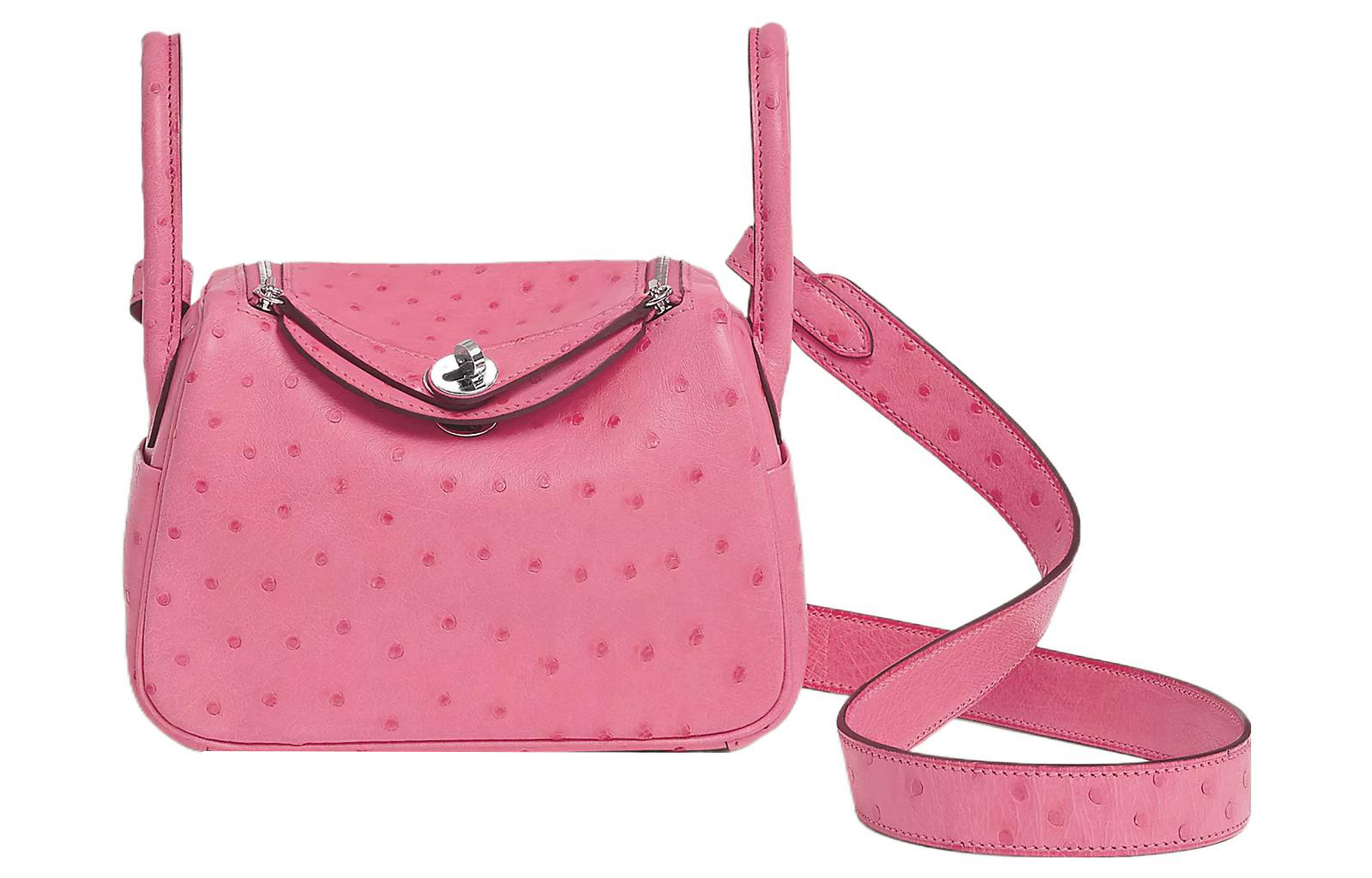 HERMES Сумка через плечо из кожи страуса Линди мини женская Л4 розовая жевательная резинка пудровая
HERMES Сумка через плечо из кожи страуса Линди мини женская Л4 розовая жевательная резинка пудровая